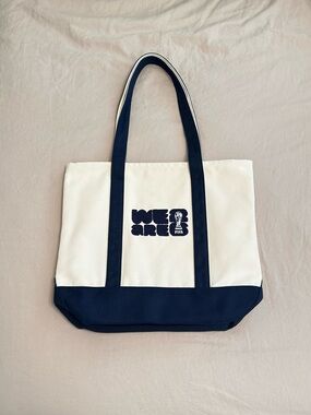 "We Are Fifa" World Cup 2026 Official Canvas Cream/Navy Blue Boat Tote NWT